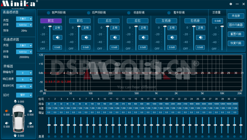 美卡Minika DSP42的专用电脑DSP调音软件