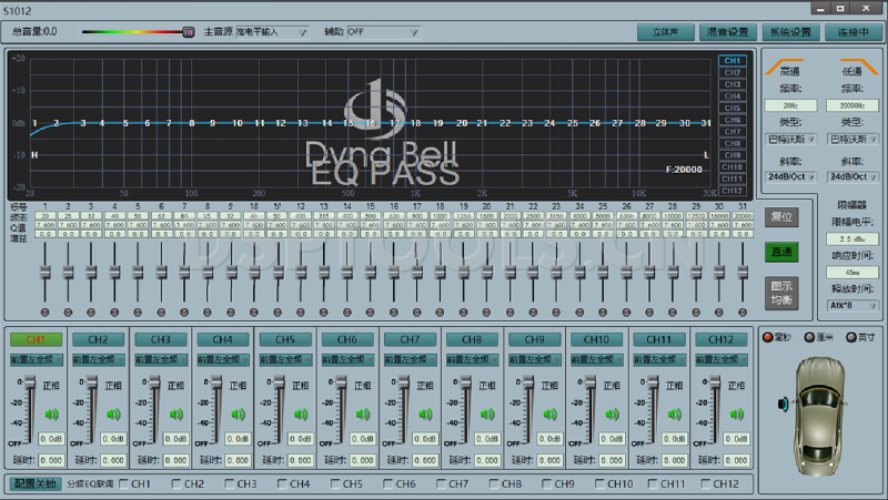 德纳贝尔Dyna Bell S1012的专用电脑DSP调音软件