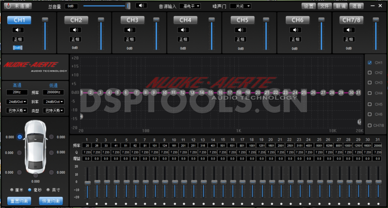 诺克艾尔特NUOKE•AIERTE N2 PRO的专用电脑DSP调音软件