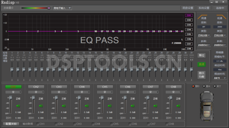 Rsdisp DSP-H8的专用电脑DSP调音软件