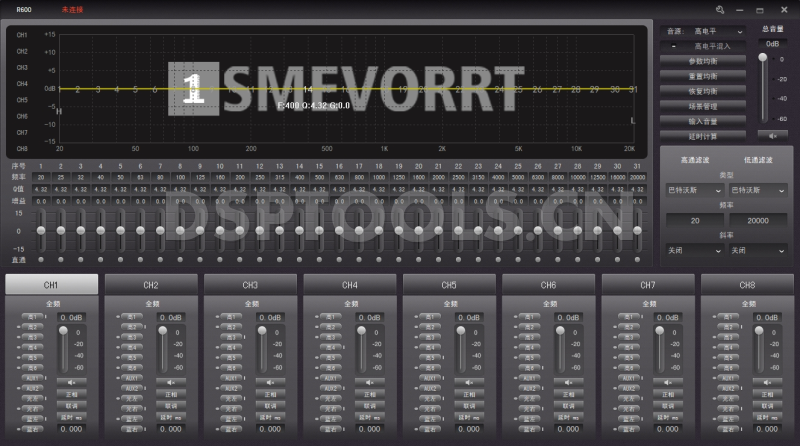 思麦SMEVORRT SM-R600的专用电脑DSP调音软件