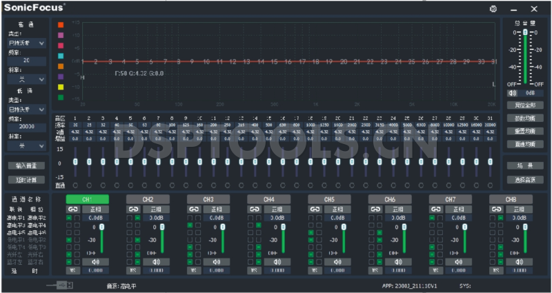 盛尼菲斯SonicFocus ADSP-680s的专用电脑DSP调音软件
