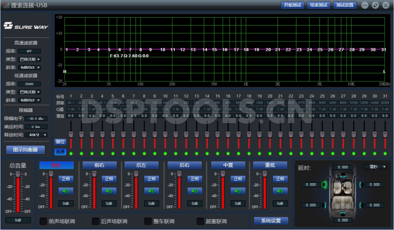 SURE WAY DSP的专用电脑DSP调音软件