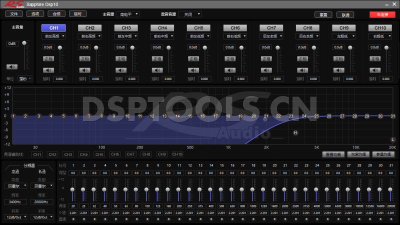 德国RSRS Audio Sapphire Dsp10的专用电脑DSP调音软件
