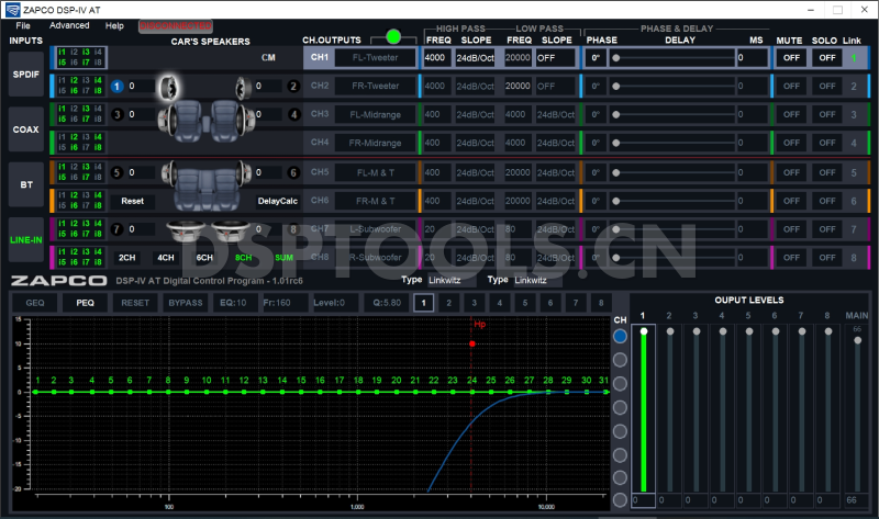 骇客ZAPCO ADSP-Z8 IV-6AT的专用电脑DSP调音软件