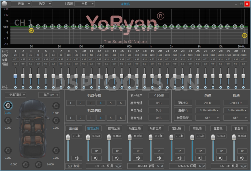 优源YoRyan DSP8的专用电脑DSP调音软件