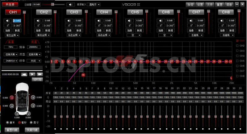 威尔法Vellfire V500SⅡ的专用电脑DSP调音软件