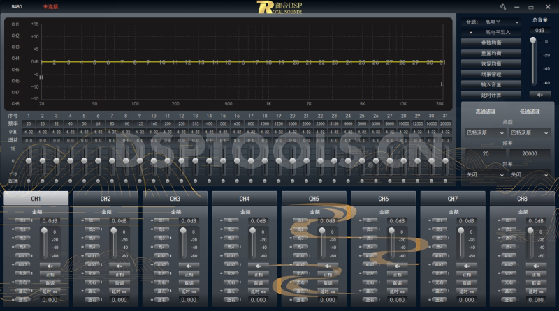 御音ROYAL SOUNDE M80的专用电脑DSP调音软件