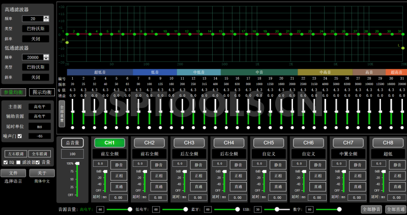 御音ROYAL SOUNDE V-680S的专用电脑DSP调音软件