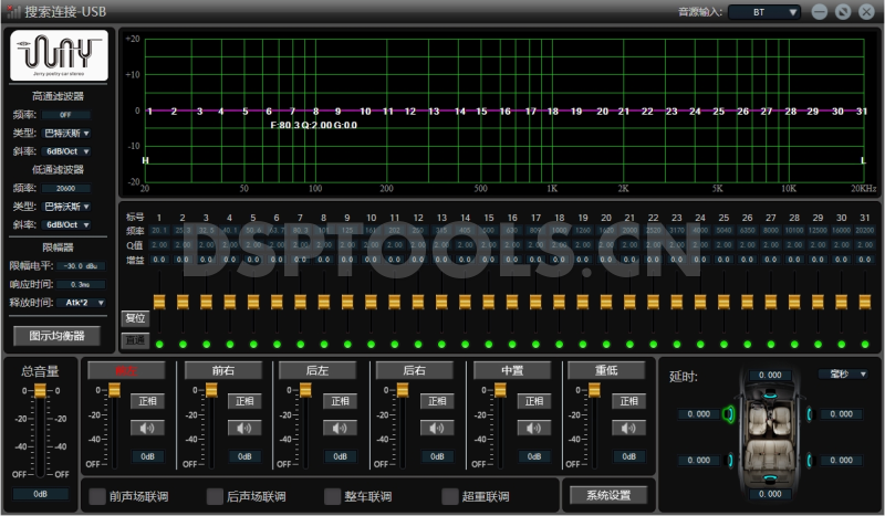 杰利诗 X6的专用电脑DSP调音软件